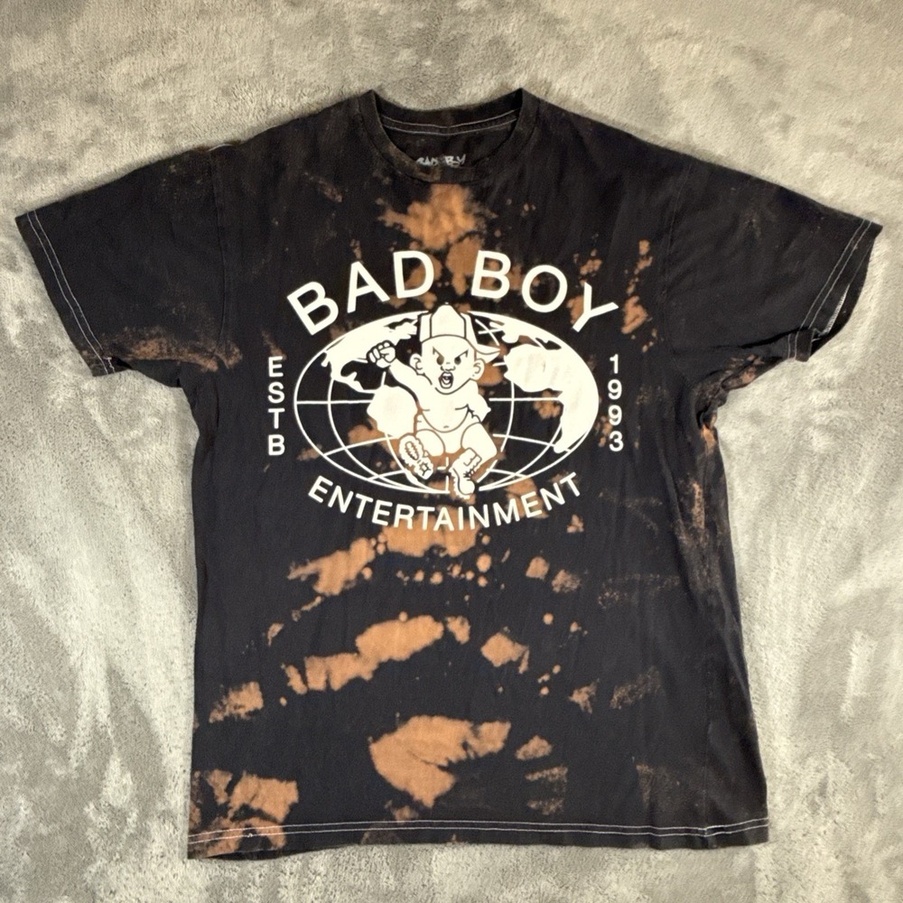 Vintage Bad Boy Entertainment Tie Dye Shirt Mens Medium Made In USA Diddy Y2K